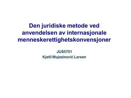 JUS5701 Kjetil Mujezinović Larsen