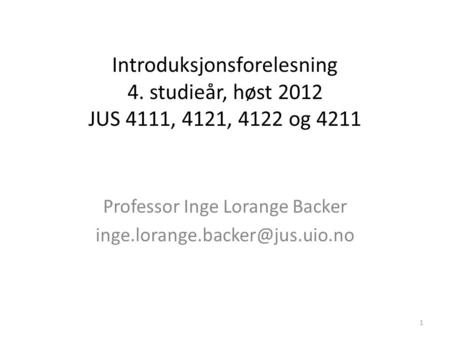 Professor Inge Lorange Backer
