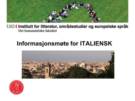 Informasjonsmøte for ITALIENSK