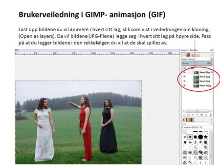 Brukerveiledning i GIMP- animasjon (GIF)