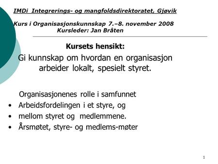 IMDi  Integrerings- og mangfoldsdirektoratet, Gjøvik
