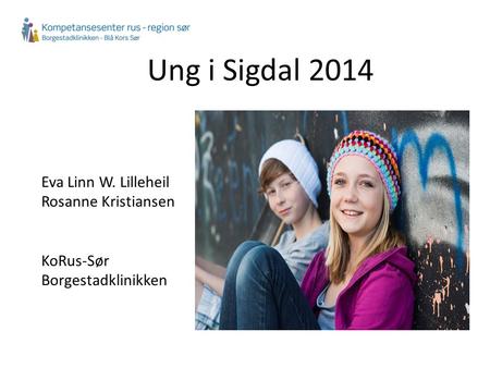 Ung i Sigdal 2014 Eva Linn W. Lilleheil Rosanne Kristiansen KoRus-Sør Borgestadklinikken.