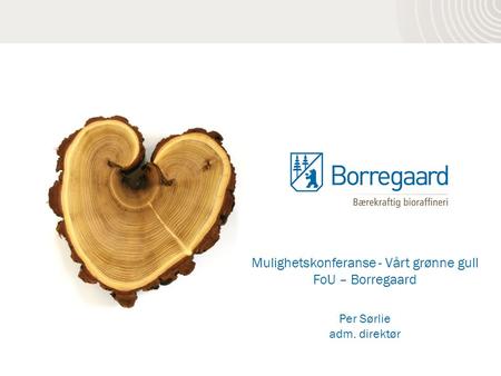Mulighetskonferanse - Vårt grønne gull FoU – Borregaard Per Sørlie adm. direktør.