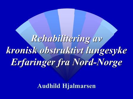 Rehabilitering av kronisk obstruktivt lungesyke Erfaringer fra Nord-Norge Audhild Hjalmarsen.