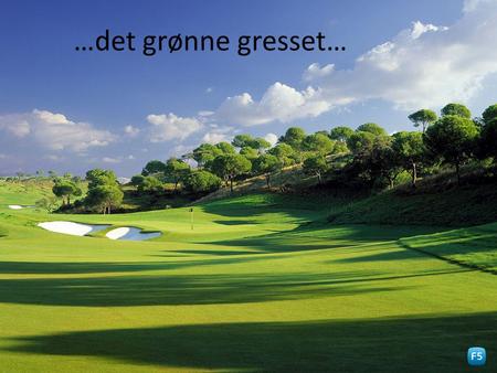 …det grønne gresset…. Invitasjon til F5 Golf for non-golfers • Er du helt grønn i golf?grønn • Kjempegod? Kjempegod • Aldri spilt før? Aldri Dette er.