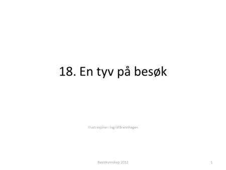 18. En tyv på besøk Illustrasjoner: Ingrid Brennhagen 1Basiskunnskap 2012.