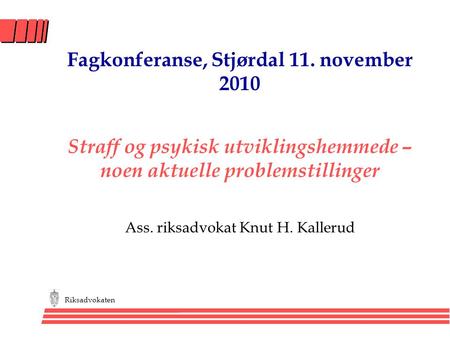 Fagkonferanse, Stjørdal 11. november 2010