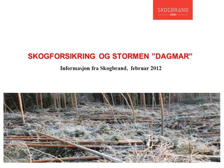 SKOGFORSIKRING OG STORMEN ”DAGMAR” Informasjon fra Skogbrand, februar 2012.