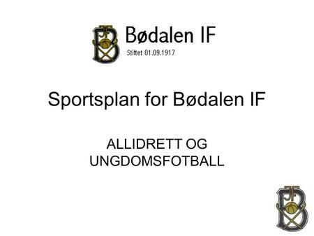 Sportsplan for Bødalen IF