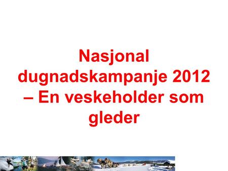 Nasjonal dugnadskampanje 2012 – En veskeholder som gleder.