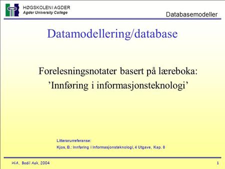 Datamodellering/database