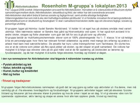 Rosenholm M-gruppa`s lokalplan 2013