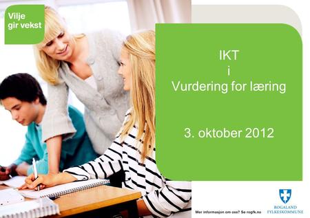 IKT i Vurdering for læring 3. oktober 2012