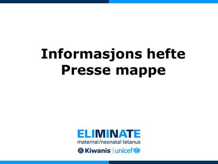 Informasjons hefte Presse mappe