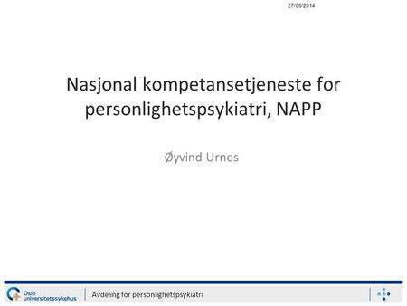 Nasjonal kompetansetjeneste for personlighetspsykiatri, NAPP