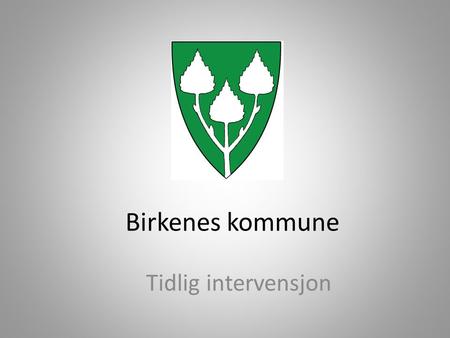 Birkenes kommune Tidlig intervensjon.