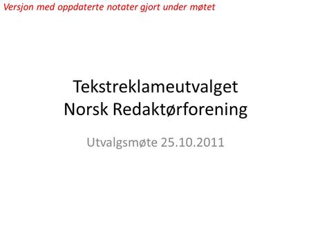 Tekstreklameutvalget Norsk Redaktørforening