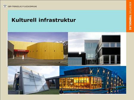 Kulturell infrastruktur. Tilskudd til kulturhus med regionale funksjoner • Røros • Oppdal • Ørland • Midtre-Gauldal.