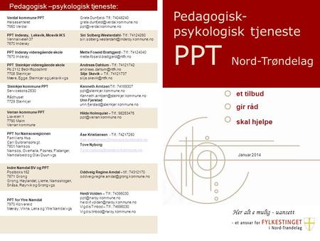 Pedagogisk-psykologisk tjeneste PPT Nord-Trøndelag