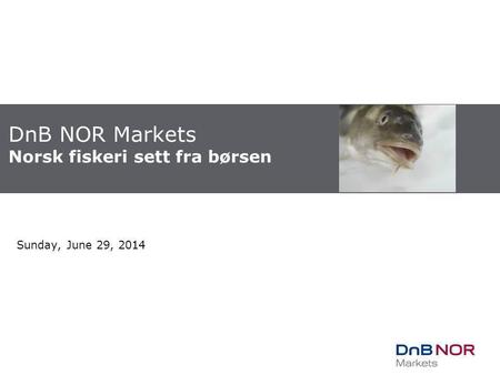 DnB NOR Markets Norsk fiskeri sett fra børsen