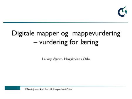 Digitale mapper og mappevurdering – vurdering for læring