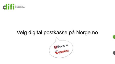 Velg digital postkasse på Norge.no