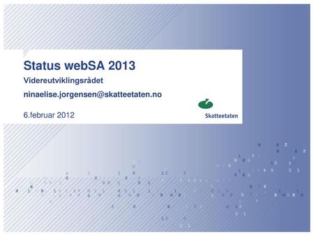 Status webSA 2013 Videreutviklingsrådet ninaelise