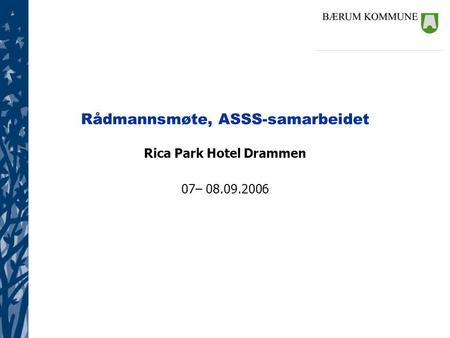 Rådmannsmøte, ASSS-samarbeidet Rica Park Hotel Drammen 07– 08.09.2006.