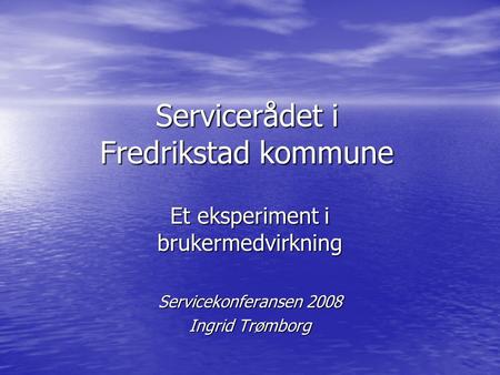 Servicerådet i Fredrikstad kommune
