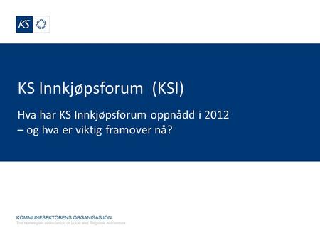 KS Innkjøpsforum (KSI)