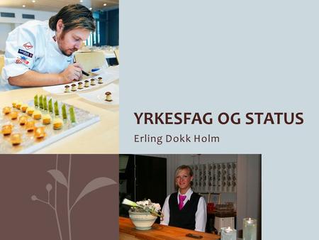 Yrkesfag og status Erling Dokk Holm.