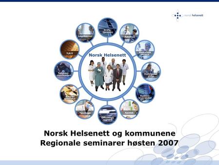 Norsk Helsenett og kommunene Regionale seminarer høsten 2007.