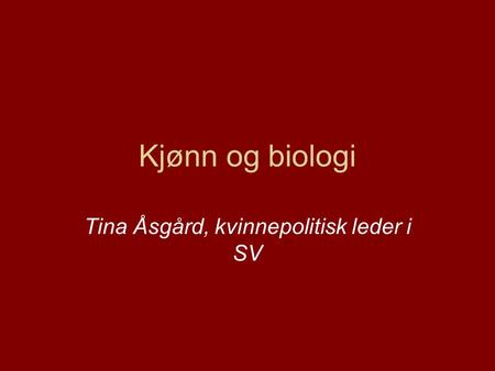 Tina Åsgård, kvinnepolitisk leder i SV