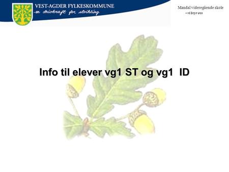 Info til elever vg1 ST og vg1 ID