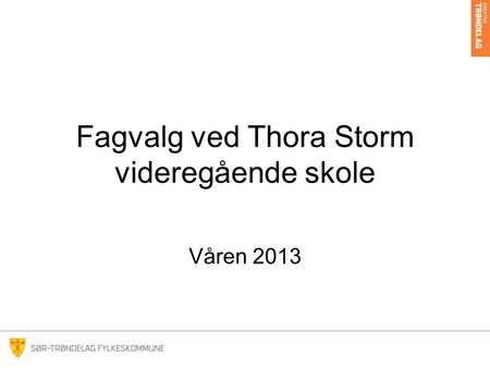 Fagvalg ved Thora Storm videregående skole