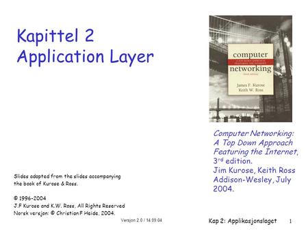 Kapittel 2 Application Layer