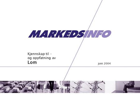 Kjennskap til – og oppfatning av Lom juni 2004. 2 Om undersøkelsen Undersøkelsen henvender seg mot et representativt utvalg av befolkningen i hele Norge.