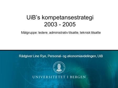 UiB’s kompetansestrategi
