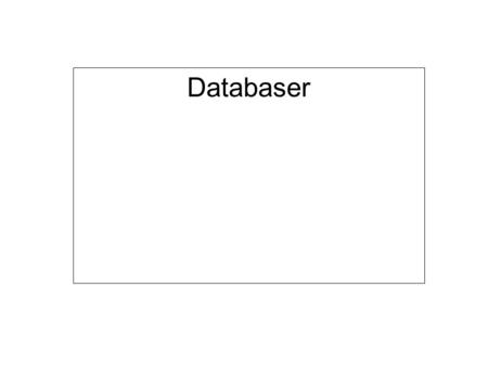 Databaser. Introduksjon til Databaser Resten av foilene fra kap 10.1 som vi går gjennom på neste forelesning.