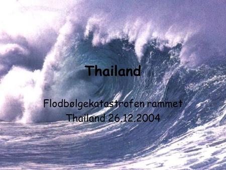 Thailand Flodbølgekatastrofen rammet Thailand 26.12.2004.