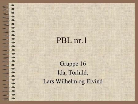 PBL nr.1 Gruppe 16 Ida, Torhild, Lars Wilhelm og Eivind.
