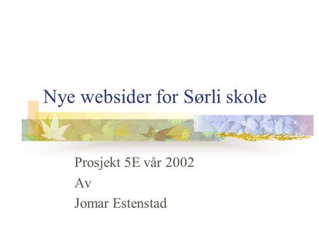 Nye websider for Sørli skole