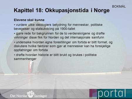 Kapittel 18: Okkupasjonstida i Norge