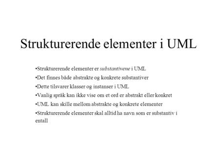 Strukturerende elementer i UML