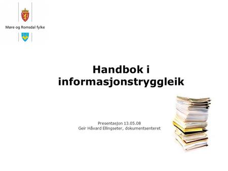 Handbok i informasjonstryggleik