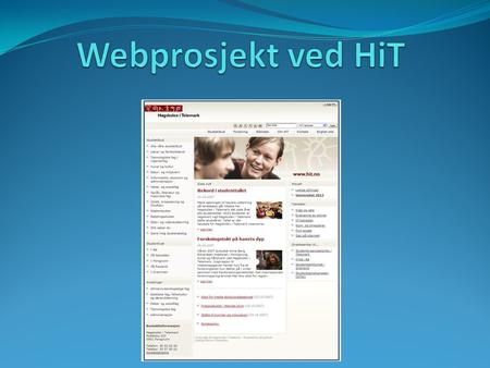 Webprosjekt ved HiT.