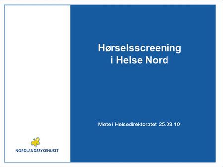 Hørselsscreening i Helse Nord