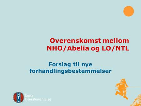 Overenskomst mellom NHO/Abelia og LO/NTL