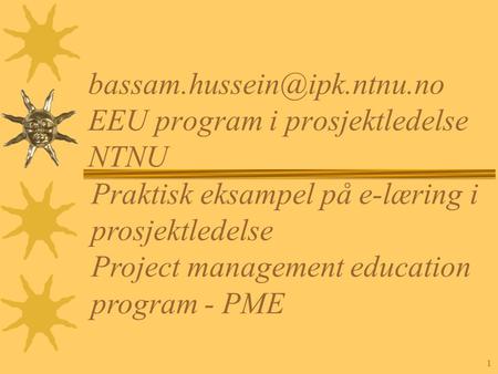 EEU program i prosjektledelse NTNU