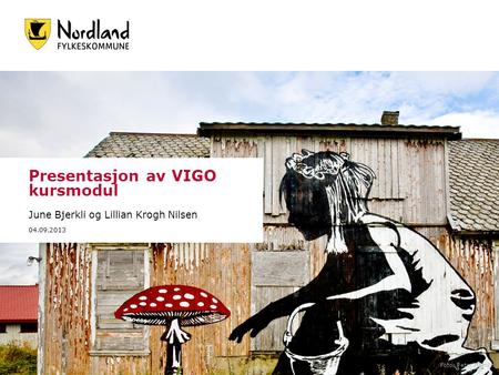 Presentasjon av VIGO kursmodul June Bjerkli og Lillian Krogh Nilsen 04.09.2013 Foto: Peter Hamlin.